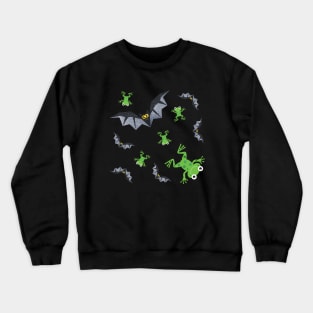 It's Raining (Sparkly Halloween) Bats and Frogs Crewneck Sweatshirt